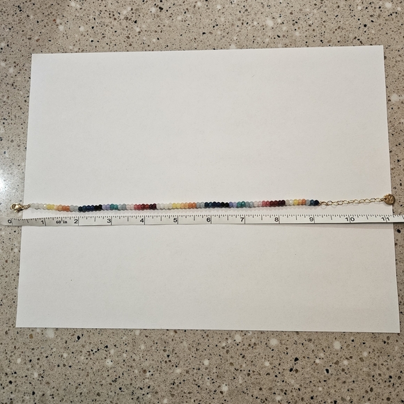 NEW Multicolor Gold Anklet Rainbow Bohemian Preppy Summer Vacation Feminine - Picture 4 of 4